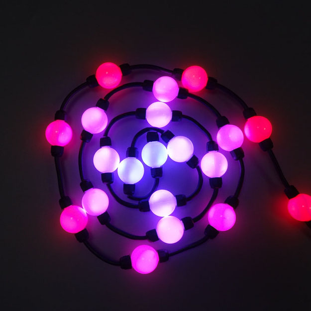 DMX512 5050 RGB DC24V input 360 degree 50mm diameter digital 3D led ball light 20pcs/string waterproof IP67 