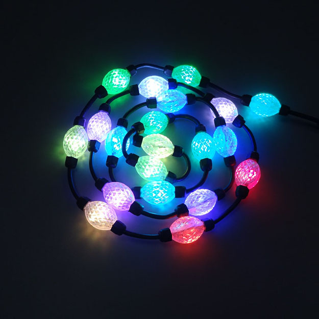 Ellipse shape 3D effects WS2811 6LEDs 3535SMD 360 degree 50mm programmable rgb color led pixel ball 