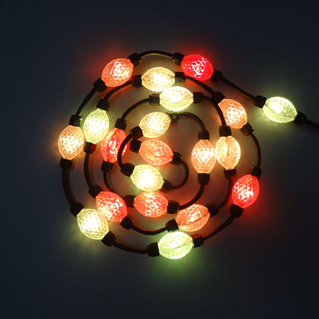 Ellipse shape 3D effects WS2811 6LEDs 3535SMD 360 degree 50mm programmable rgb color led pixel ball 