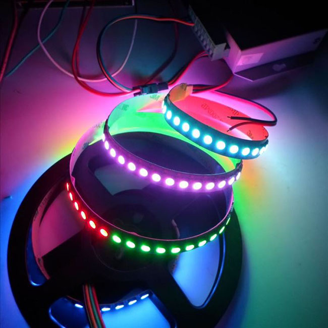 Addressable APA107 color changing led light strip 5050 rgb full color flexible waterproof digital led strip lights